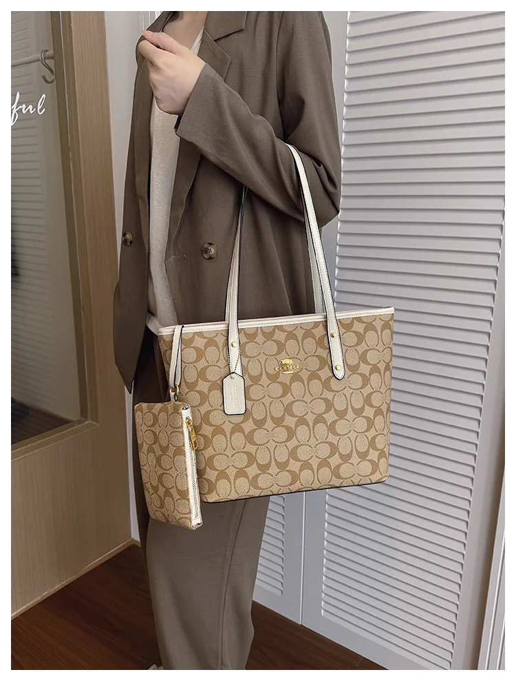 Women's Bag 2026 New high-quality printed tote bag, light luxury vintage shoulder bag, fashionable and elegant handbag