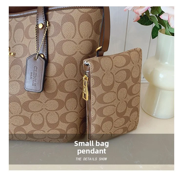 Women's Bag 2026 New high-quality printed tote bag, light luxury vintage shoulder bag, fashionable and elegant handbag