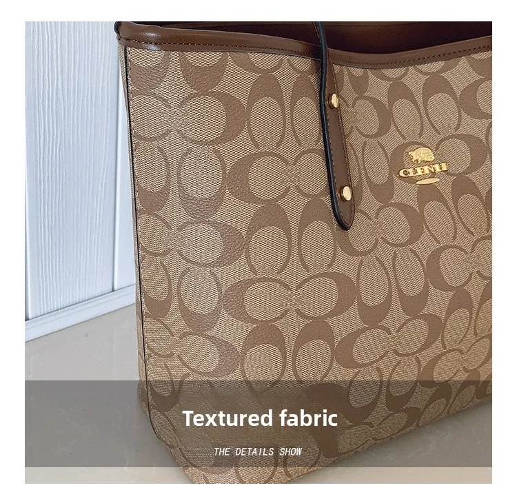 Women's Bag 2026 New high-quality printed tote bag, light luxury vintage shoulder bag, fashionable and elegant handbag