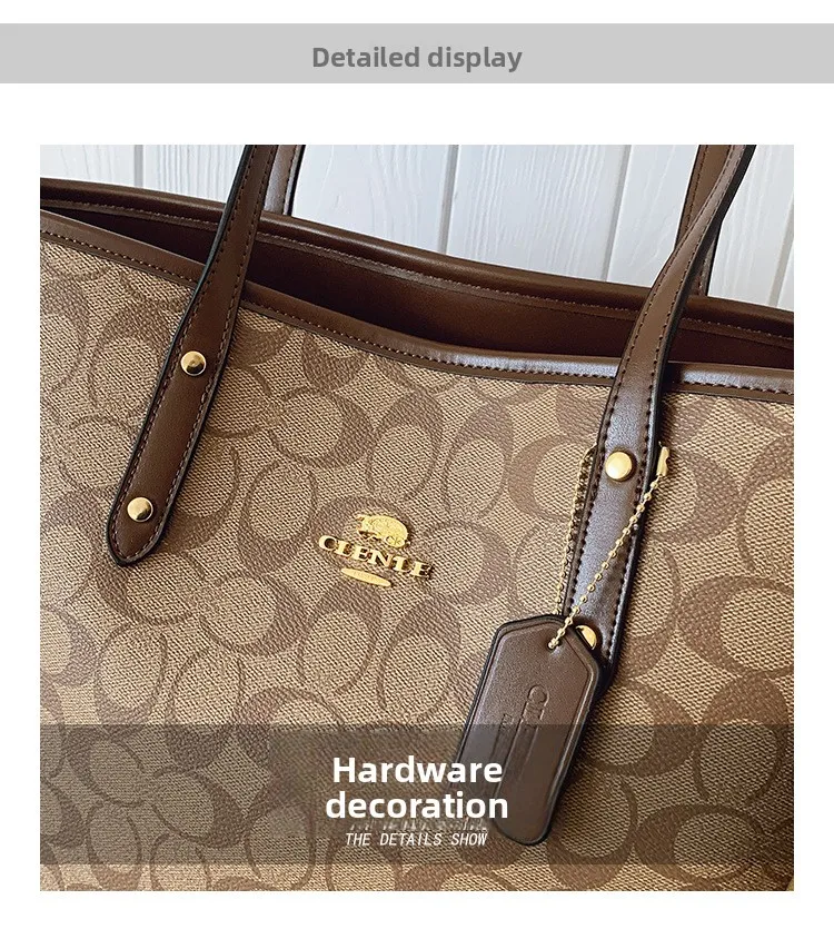Women's Bag 2026 New high-quality printed tote bag, light luxury vintage shoulder bag, fashionable and elegant handbag