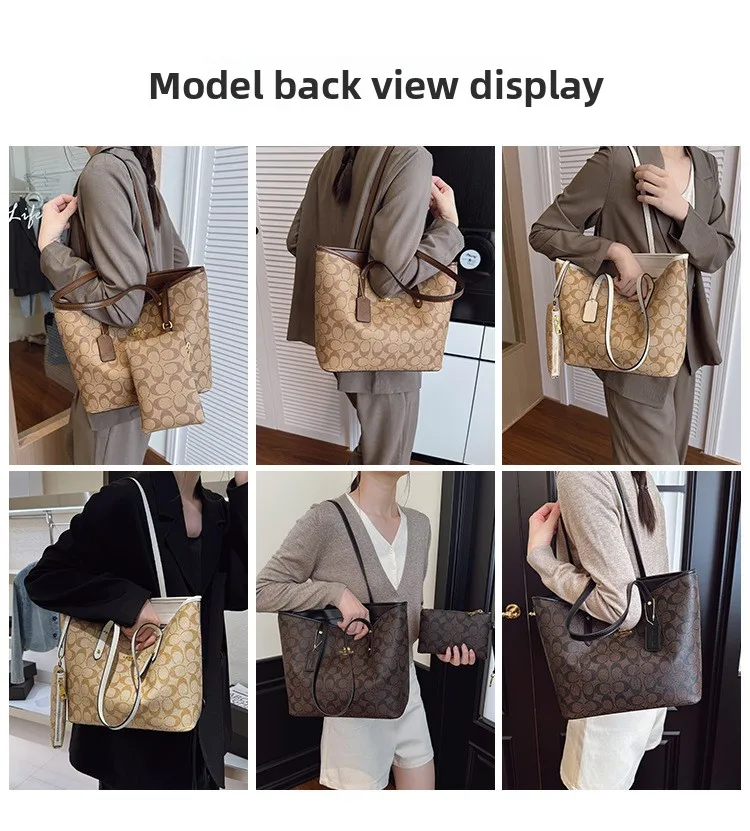 Women's Bag 2026 New high-quality printed tote bag, light luxury vintage shoulder bag, fashionable and elegant handbag