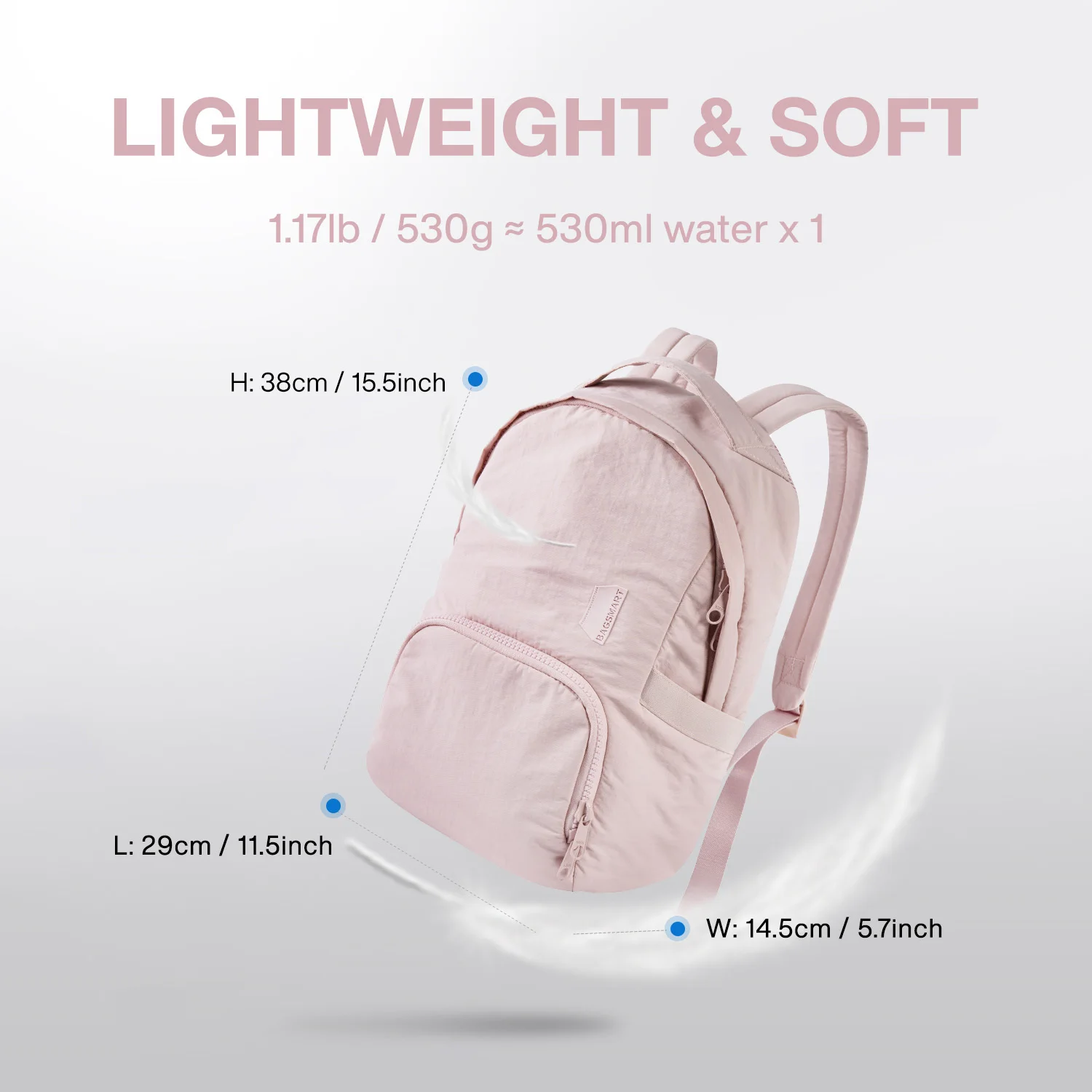 BAGSMART Women's Backpack 13 Inch Laptop Bag Cute Kawaii School Backpack Anti Theft Waterproof Nylon School Bag for Girls