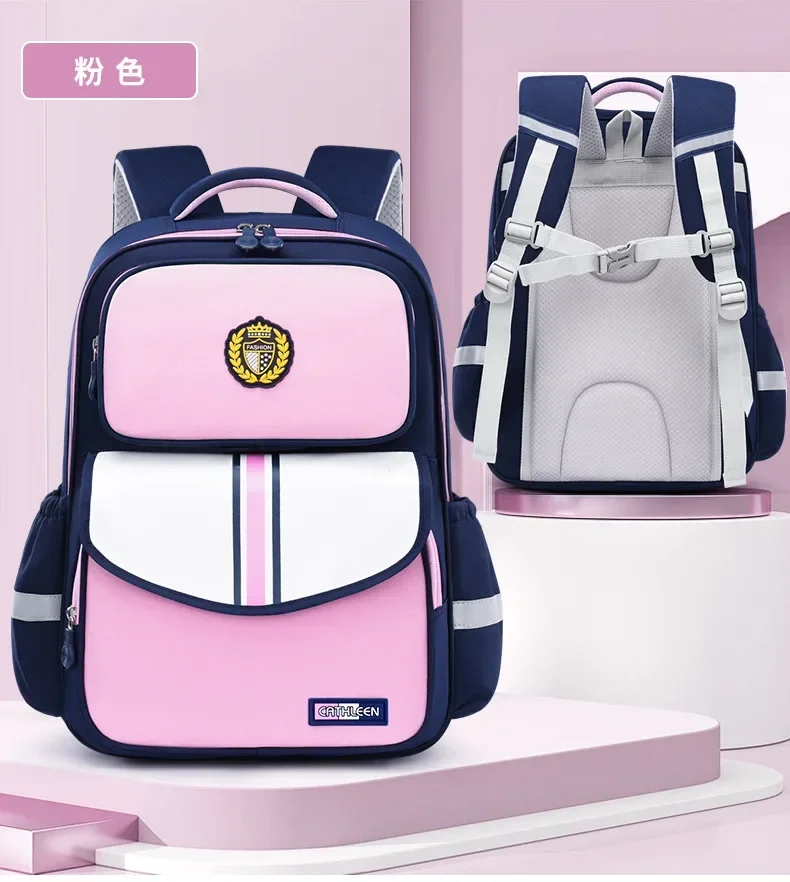 Kids School Backpack for Grade 1 6 Boys Girls Lightweight Oxford Fabric Waterproof Durable Bookbag with Ergonomic Design