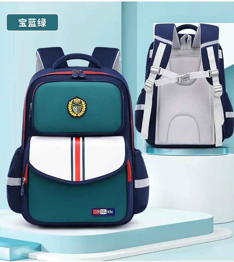 Kids School Backpack for Grade 1 6 Boys Girls Lightweight Oxford Fabric Waterproof Durable Bookbag with Ergonomic Design