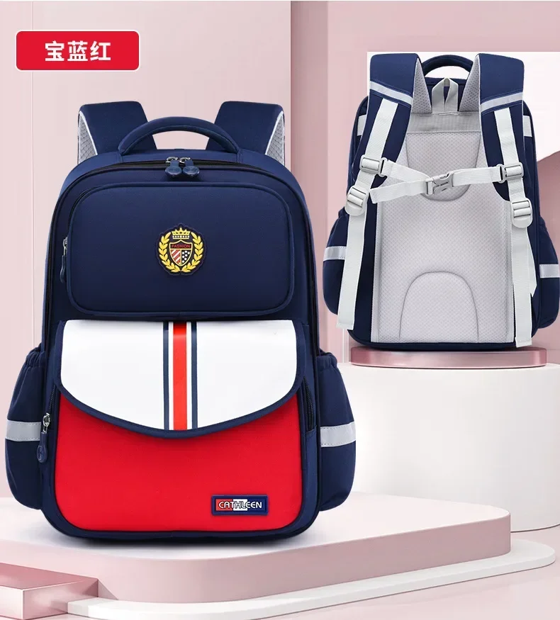 Kids School Backpack for Grade 1 6 Boys Girls Lightweight Oxford Fabric Waterproof Durable Bookbag with Ergonomic Design
