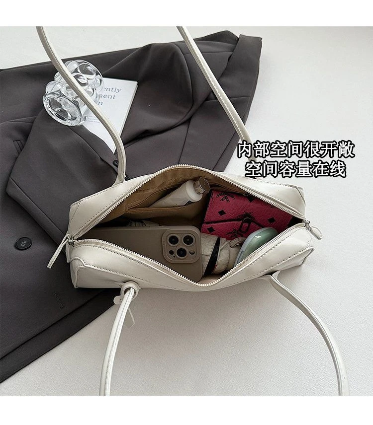 Vintage Long Shoulder Bag Women Shoulder Bag Luxury PU Leather Ladies Handbag Female Commuter Shopping Underarm Bag