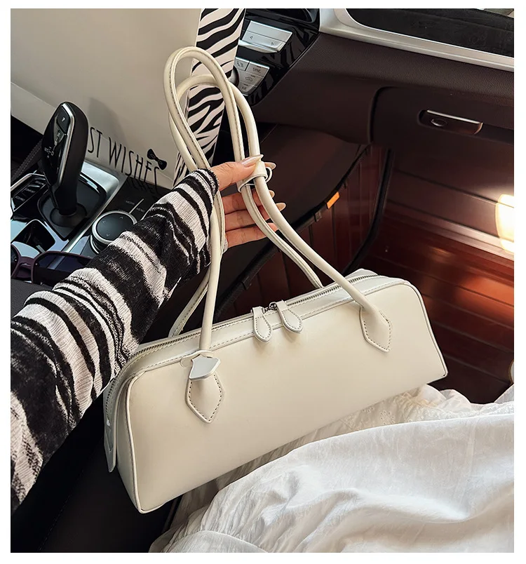 Vintage Long Shoulder Bag Women Shoulder Bag Luxury PU Leather Ladies Handbag Female Commuter Shopping Underarm Bag
