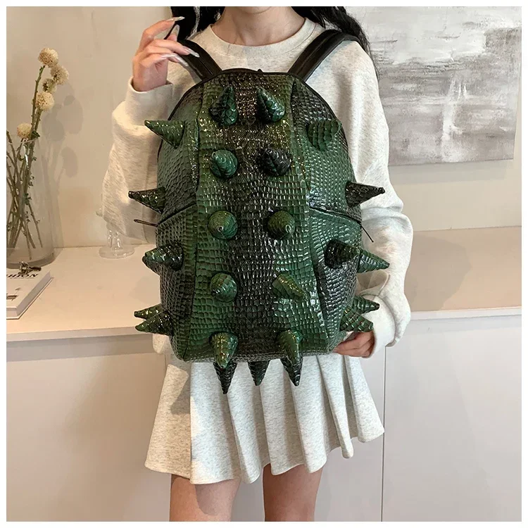 Hedgehog Shape PU Backpacks Large Capacity High Quality Unique Design Personality Backpacks for Unisex 2024 Fashion New Style