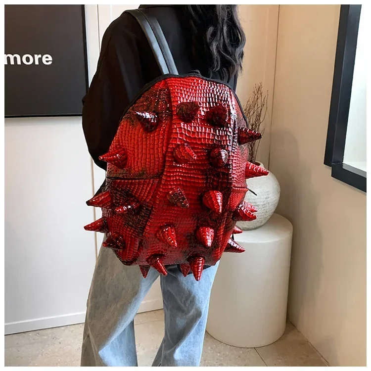 Hedgehog Shape PU Backpacks Large Capacity High Quality Unique Design Personality Backpacks for Unisex 2024 Fashion New Style