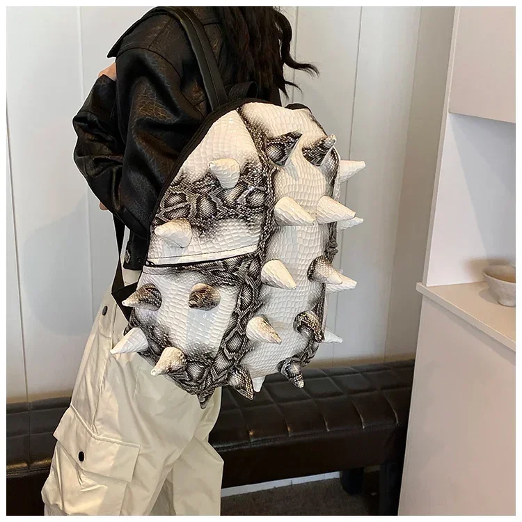 Hedgehog Shape PU Backpacks Large Capacity High Quality Unique Design Personality Backpacks for Unisex 2024 Fashion New Style
