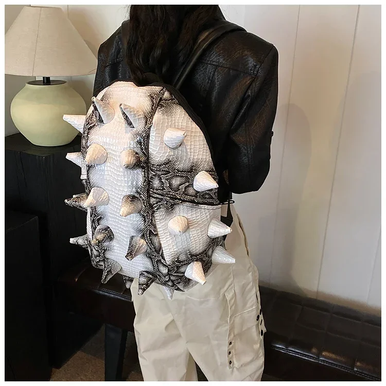 Hedgehog Shape PU Backpacks Large Capacity High Quality Unique Design Personality Backpacks for Unisex 2024 Fashion New Style