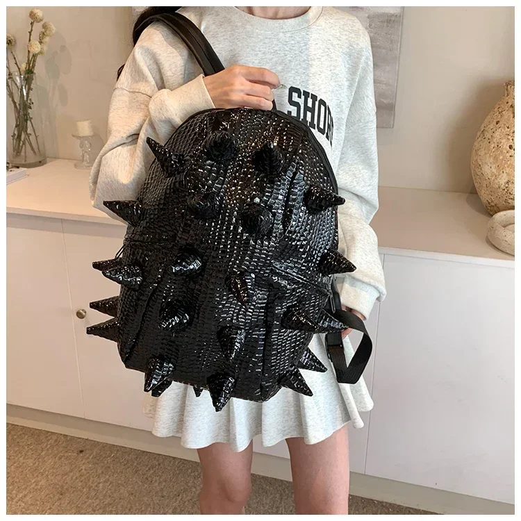 Hedgehog Shape PU Backpacks Large Capacity High Quality Unique Design Personality Backpacks for Unisex 2024 Fashion New Style