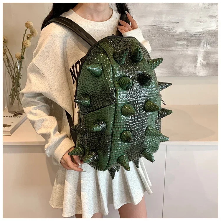 Hedgehog Shape PU Backpacks Large Capacity High Quality Unique Design Personality Backpacks for Unisex 2024 Fashion New Style