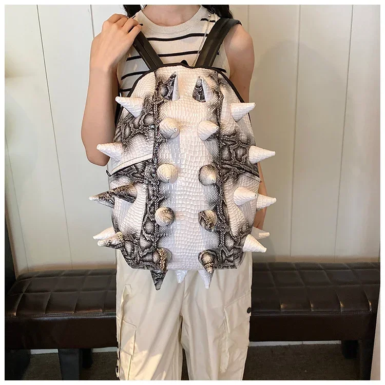 Hedgehog Shape PU Backpacks Large Capacity High Quality Unique Design Personality Backpacks for Unisex 2024 Fashion New Style