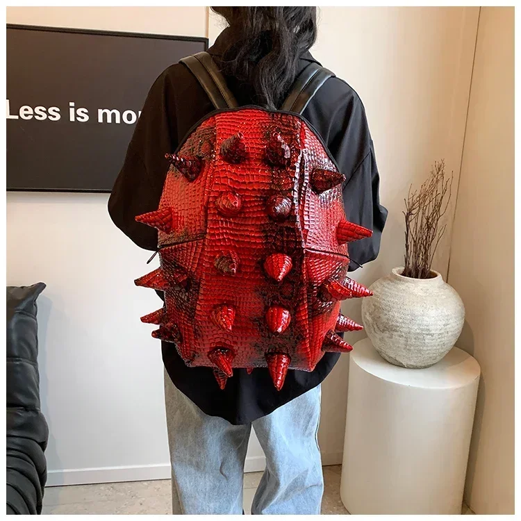 Hedgehog Shape PU Backpacks Large Capacity High Quality Unique Design Personality Backpacks for Unisex 2024 Fashion New Style