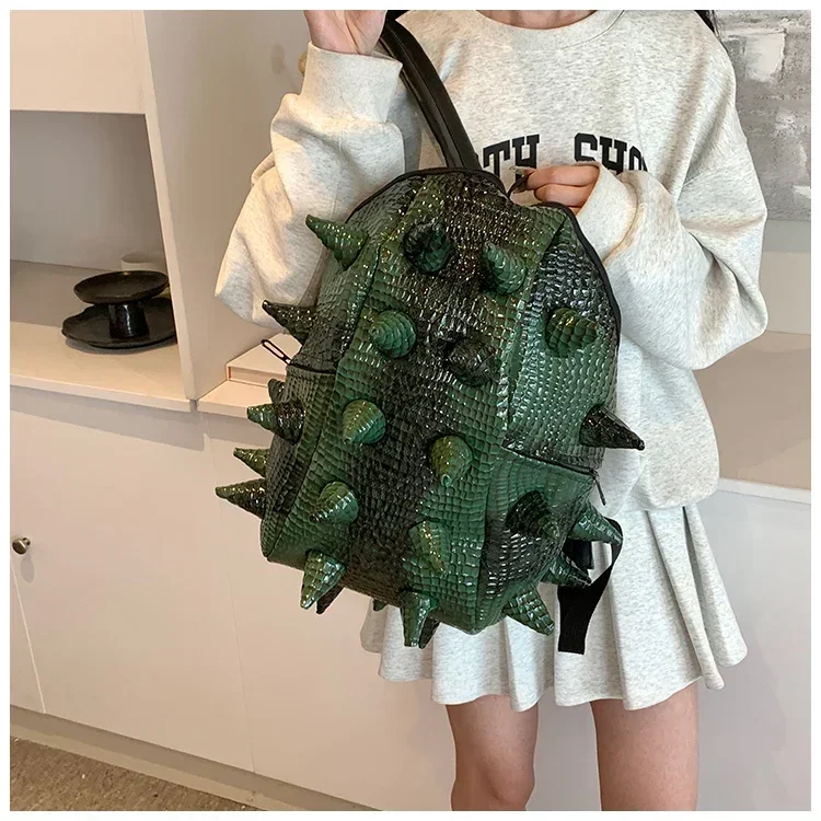 Hedgehog Shape PU Backpacks Large Capacity High Quality Unique Design Personality Backpacks for Unisex 2024 Fashion New Style