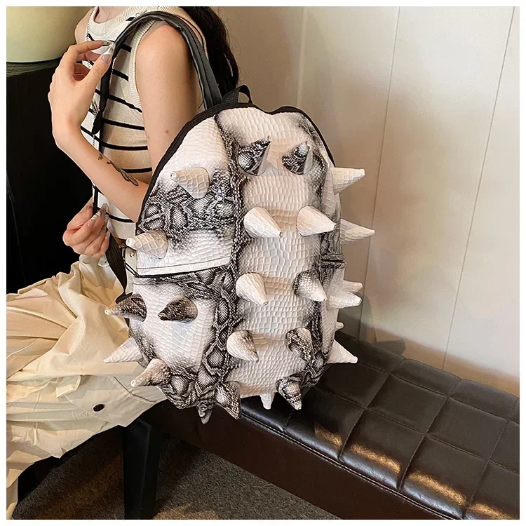 Hedgehog Shape PU Backpacks Large Capacity High Quality Unique Design Personality Backpacks for Unisex 2024 Fashion New Style