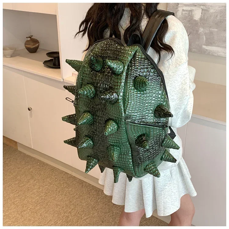 Hedgehog Shape PU Backpacks Large Capacity High Quality Unique Design Personality Backpacks for Unisex 2024 Fashion New Style