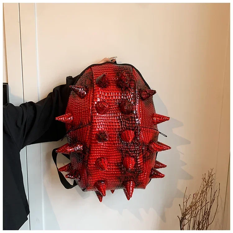 Hedgehog Shape PU Backpacks Large Capacity High Quality Unique Design Personality Backpacks for Unisex 2024 Fashion New Style