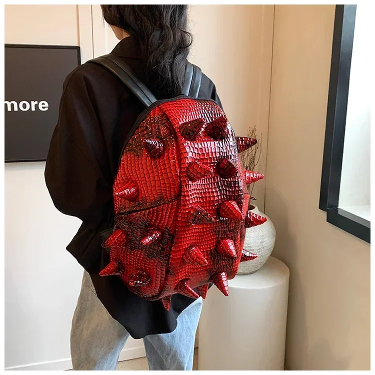 Hedgehog Shape PU Backpacks Large Capacity High Quality Unique Design Personality Backpacks for Unisex 2024 Fashion New Style