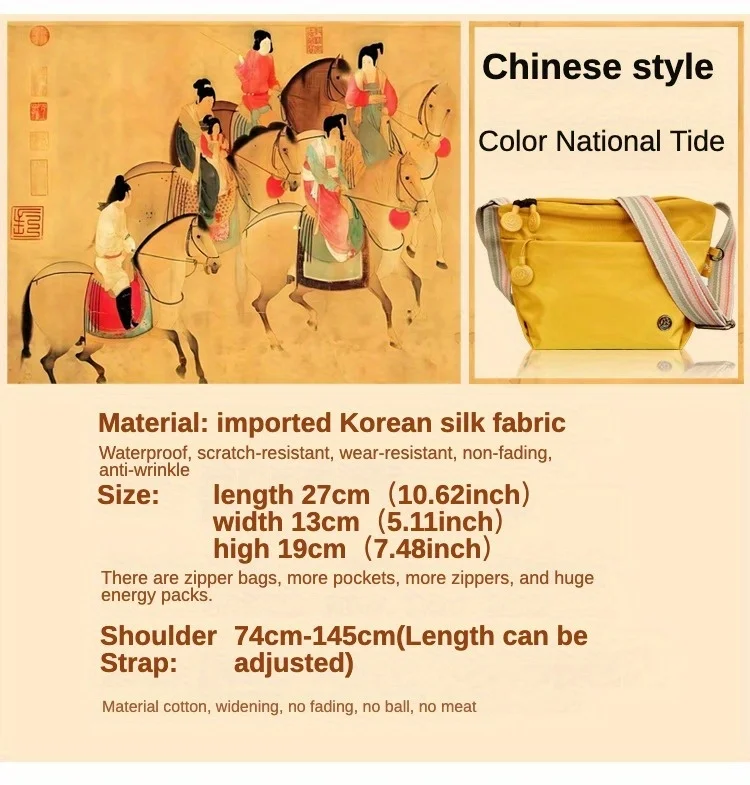 Chic Ultra-light Nylon Crossbody Bags for Women, Designer Bag-Lightweight, Zipper Closure, Adjustable Wide Strap, Cotton Lining