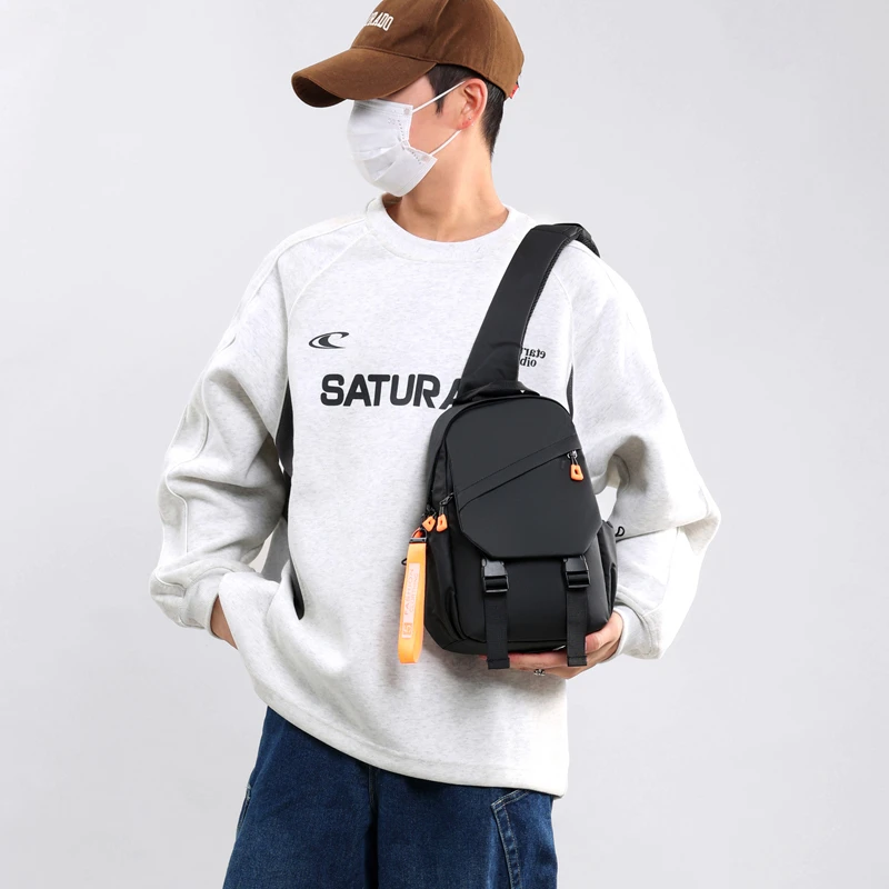 Waterproof Nylon Crossbody Bag - Men's Chest Sling Backpack, Compact Shoulder Messenger Bag, Travel & Outdoor Hiking Pack