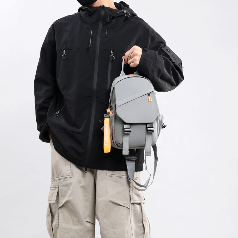Waterproof Nylon Crossbody Bag - Men's Chest Sling Backpack, Compact Shoulder Messenger Bag, Travel & Outdoor Hiking Pack