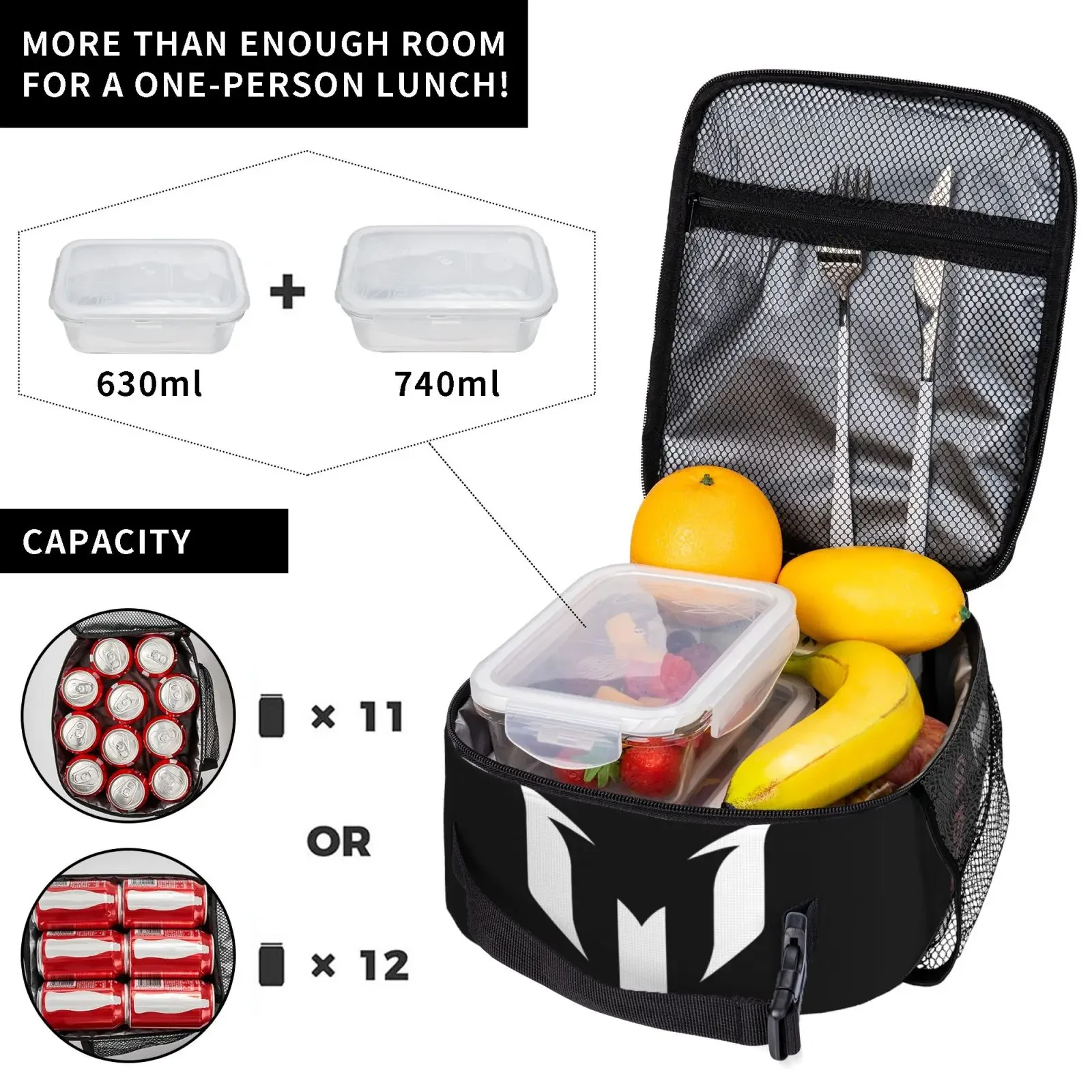 Custom Messis 10 Football Argentina Insulated Lunch Bag Food Container Portable Thermal Cooler Lunch Boxes For School Office