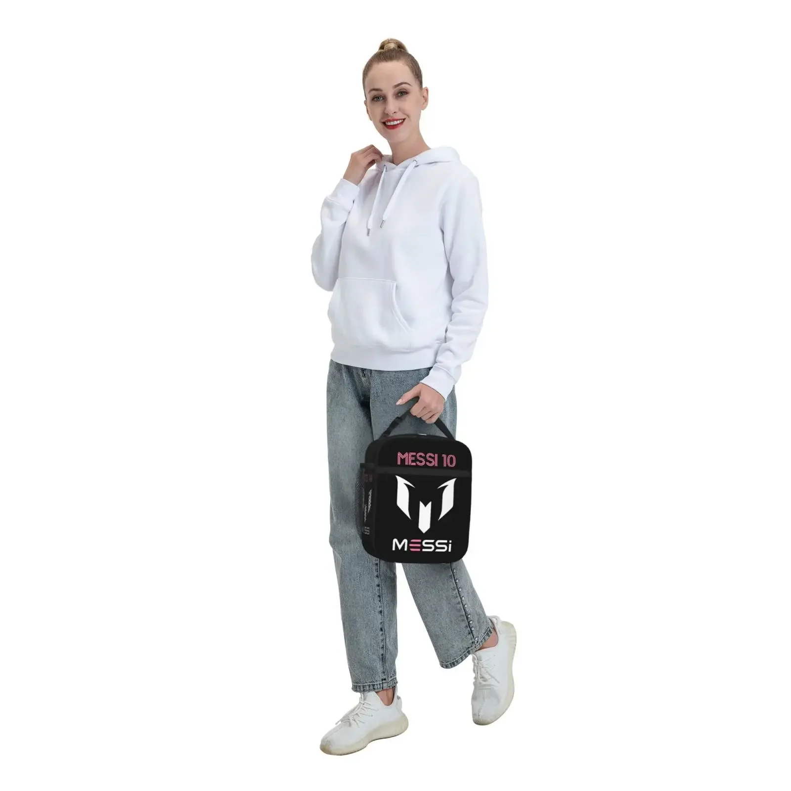 Custom Messis 10 Football Argentina Insulated Lunch Bag Food Container Portable Thermal Cooler Lunch Boxes For School Office
