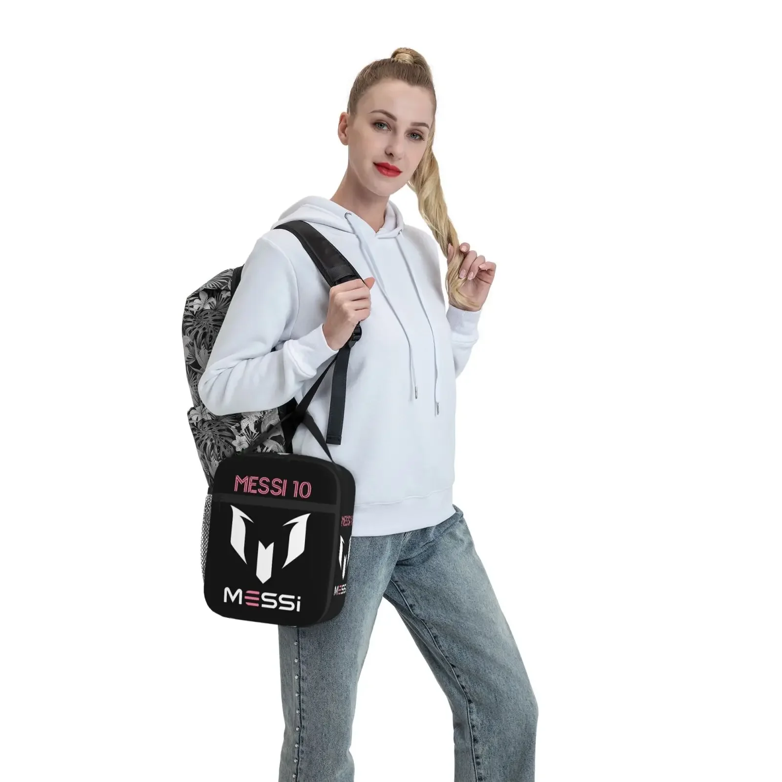 Custom Messis 10 Football Argentina Insulated Lunch Bag Food Container Portable Thermal Cooler Lunch Boxes For School Office