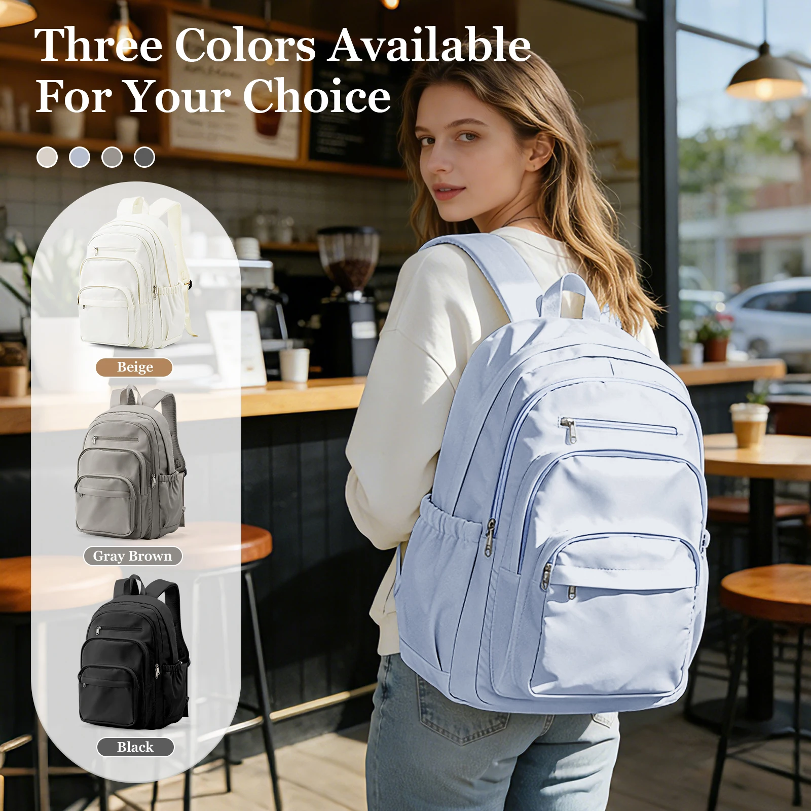 School Backpack for Teenage Girls Boys, College Daypack Bookbag, Work Laptop Backpack for Women, Lightweight Casual Day Backpack