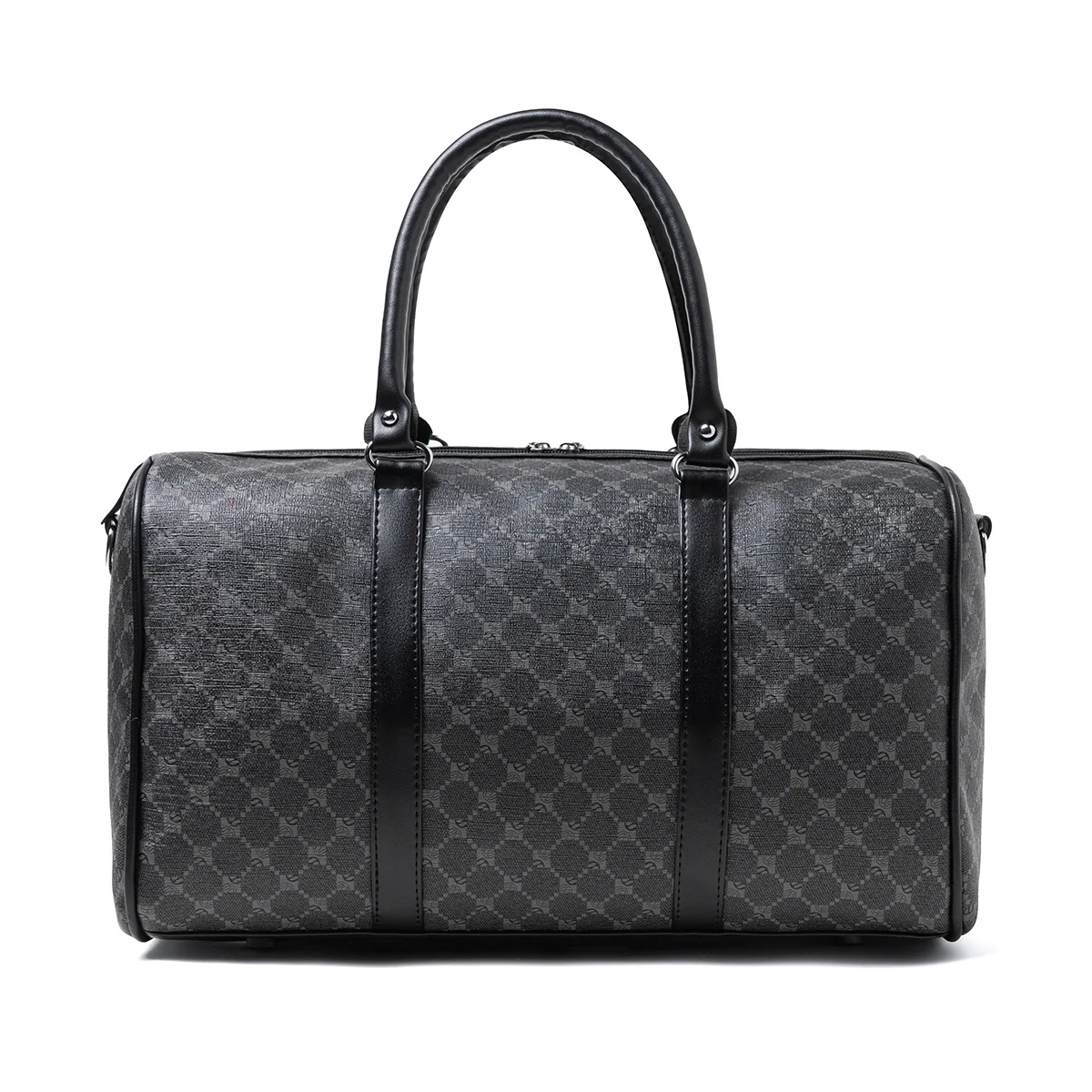 Black Large-Capacity Men's Zipper Travel Bag, Dual Handles with Wide Shoulder Straps for Ease of Use, Waterproof, Wear-Resistant, Durable, Easy-To-Clean Fabric Suitable for Travel, Business Trips, Gym Use, Can Carry Shoes, Clothes, Water Bottles, Books, Suitable for Various Occasions, Understated and Elegant Circular Pattern, Suitable for All Seasons, Practical and Versatile, Can Be Carried on Airplanes