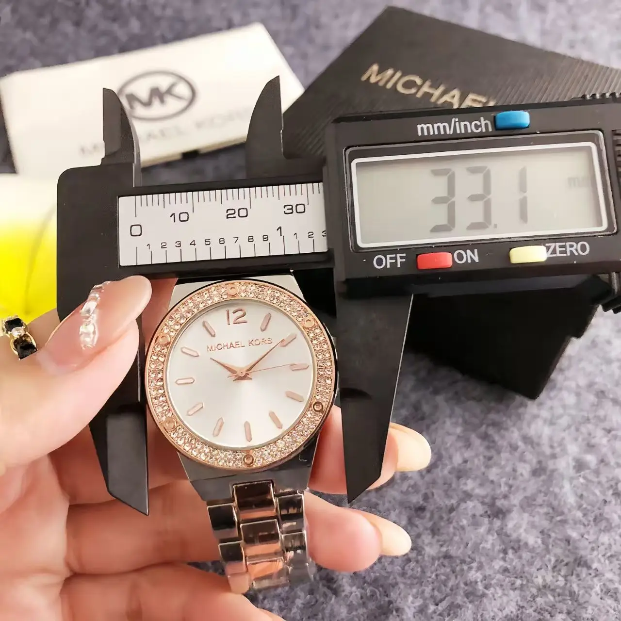 Michael Kors Fashion Luxury Women's Watch Bag MK Classic Stainless Steel Quartz Exquisite Compact Watch Wallet Girl Gift