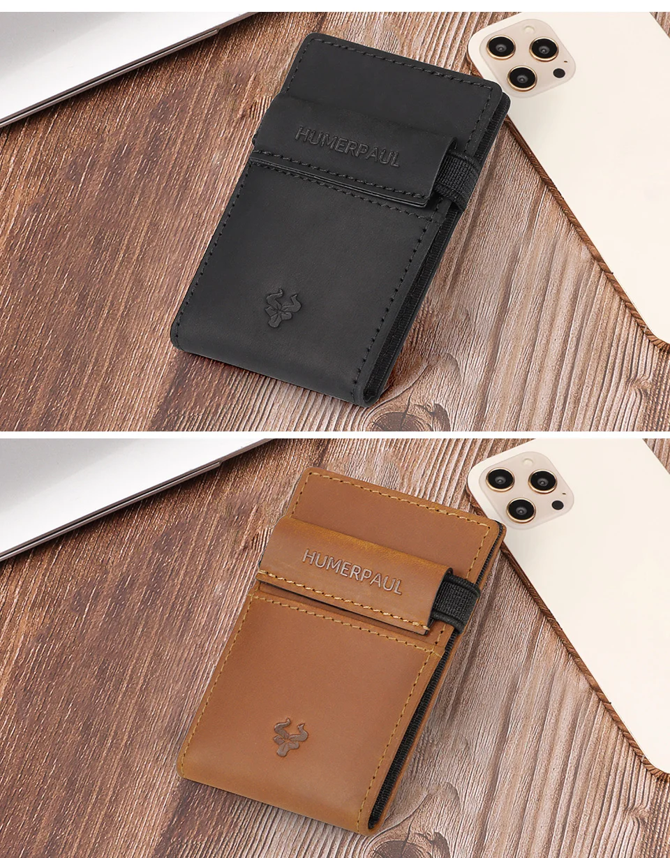 Anti-theft Rfid Credit Card Holder Wallet for Men Genuine Leather Slim Bank ID Cardholder Case Portable Minimalist Porte Carte