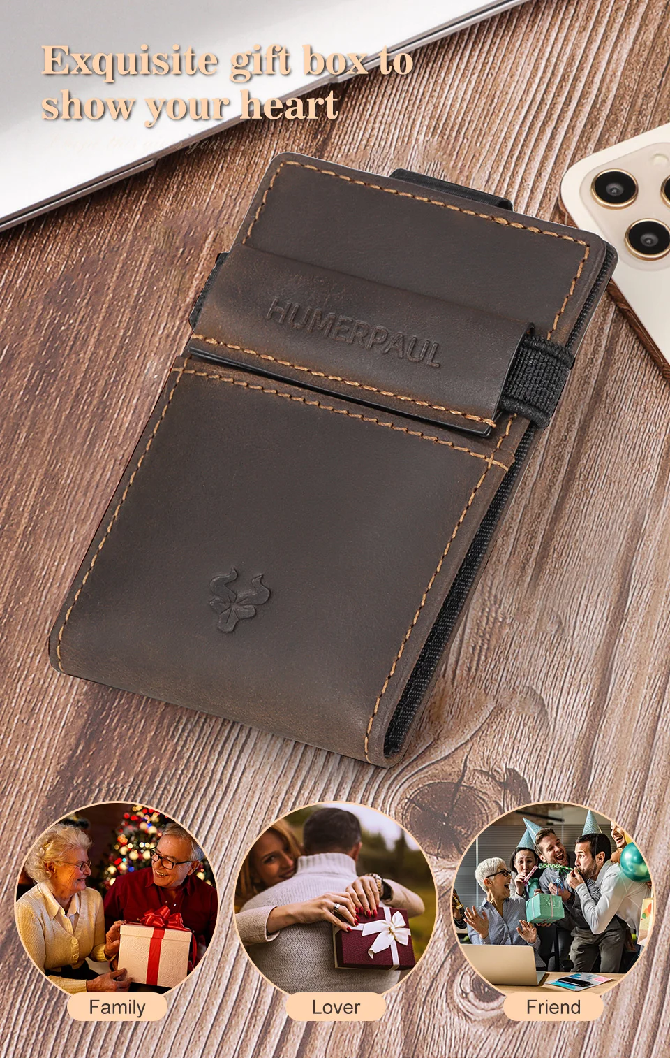 Anti-theft Rfid Credit Card Holder Wallet for Men Genuine Leather Slim Bank ID Cardholder Case Portable Minimalist Porte Carte