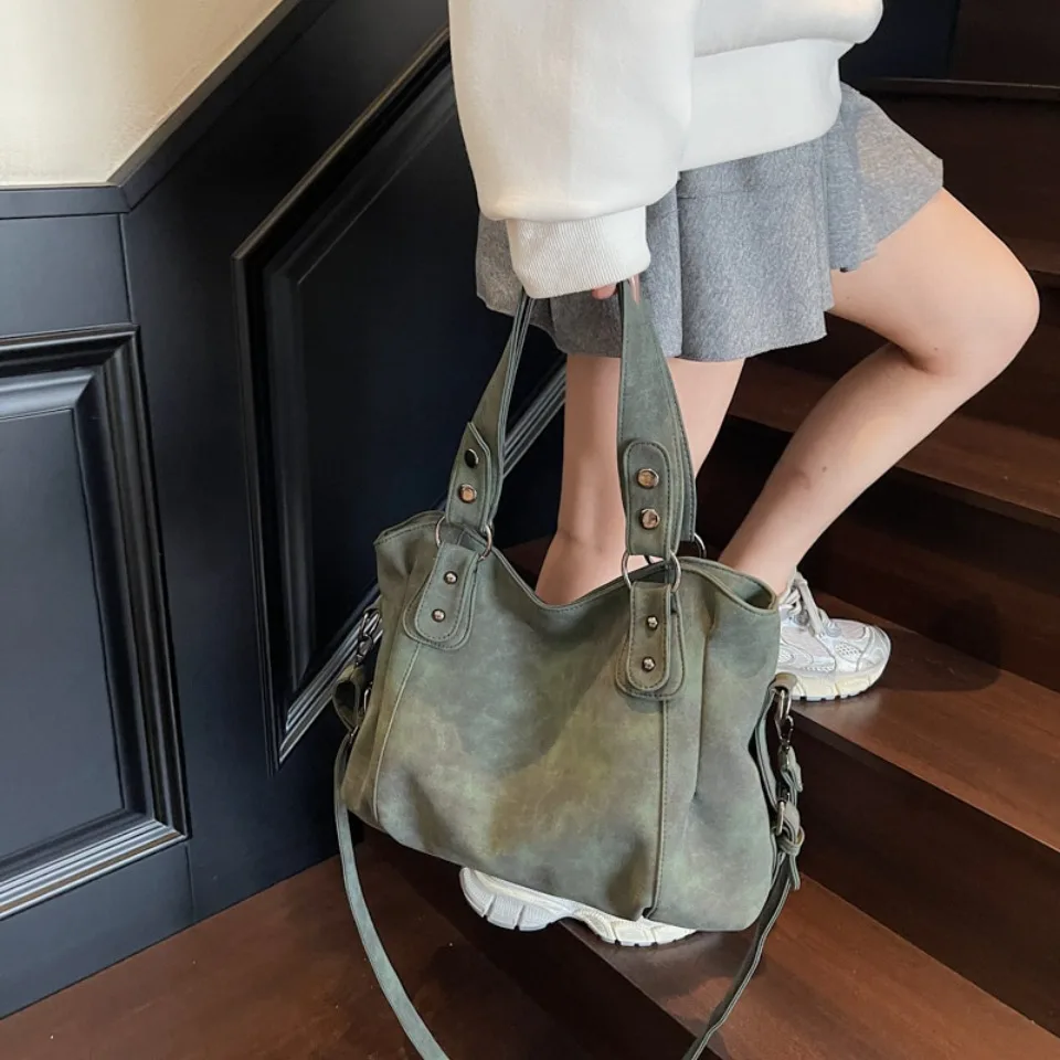 Top Quality Faux Suede Leather Shoulder Hand Bags for Women Luxury Lazy Commuting Handbags Women Bags Deisgner Large Capacity