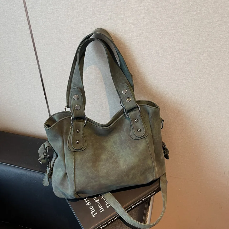 Top Quality Faux Suede Leather Shoulder Hand Bags for Women Luxury Lazy Commuting Handbags Women Bags Deisgner Large Capacity