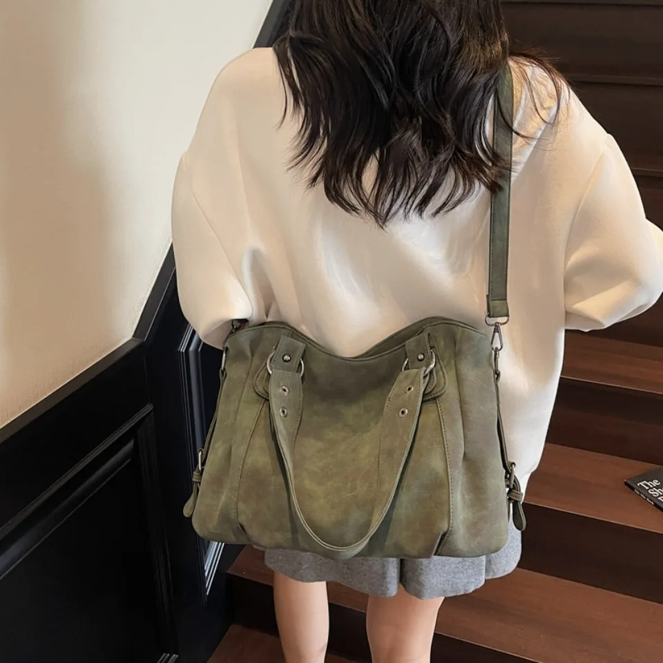 Top Quality Faux Suede Leather Shoulder Hand Bags for Women Luxury Lazy Commuting Handbags Women Bags Deisgner Large Capacity