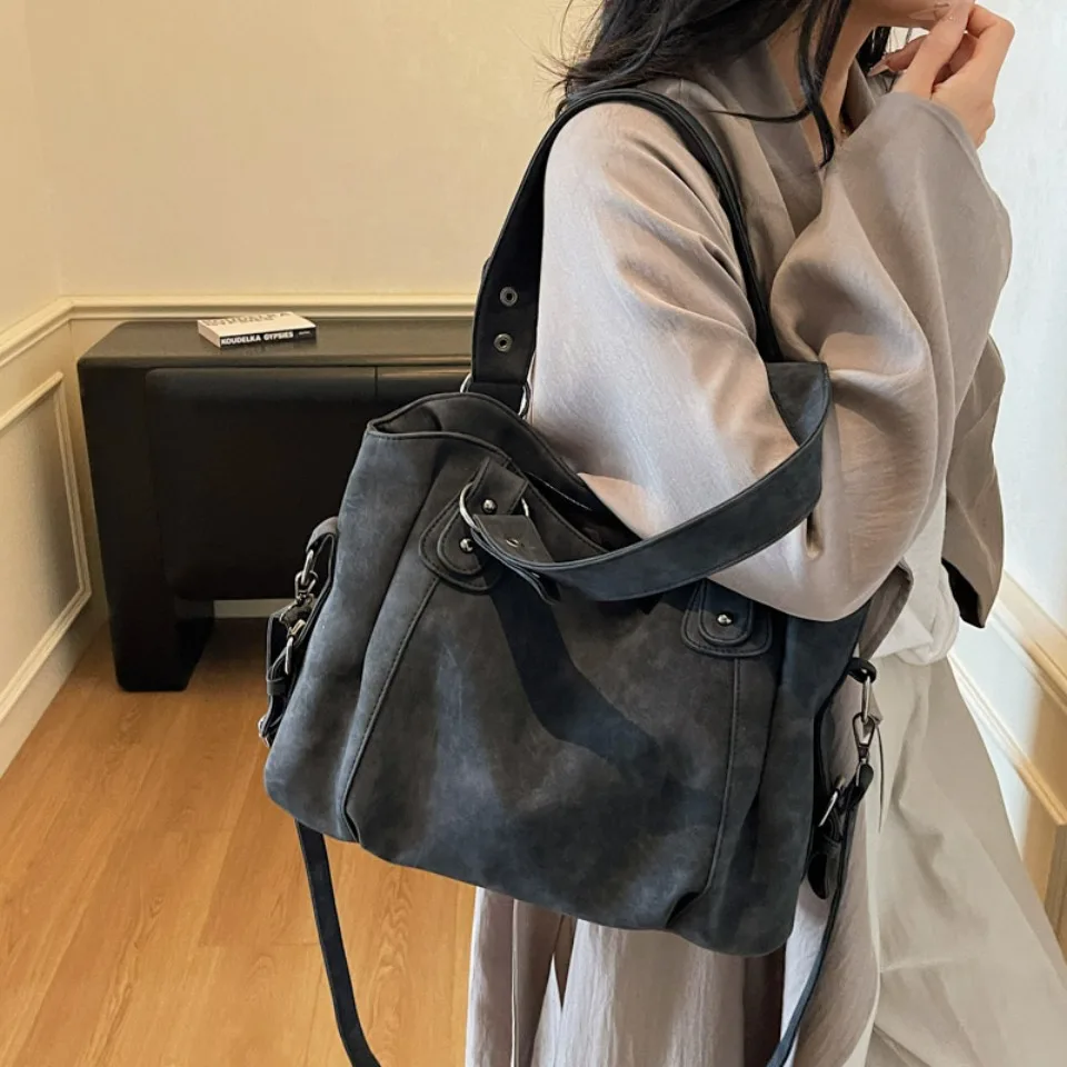 Top Quality Faux Suede Leather Shoulder Hand Bags for Women Luxury Lazy Commuting Handbags Women Bags Deisgner Large Capacity