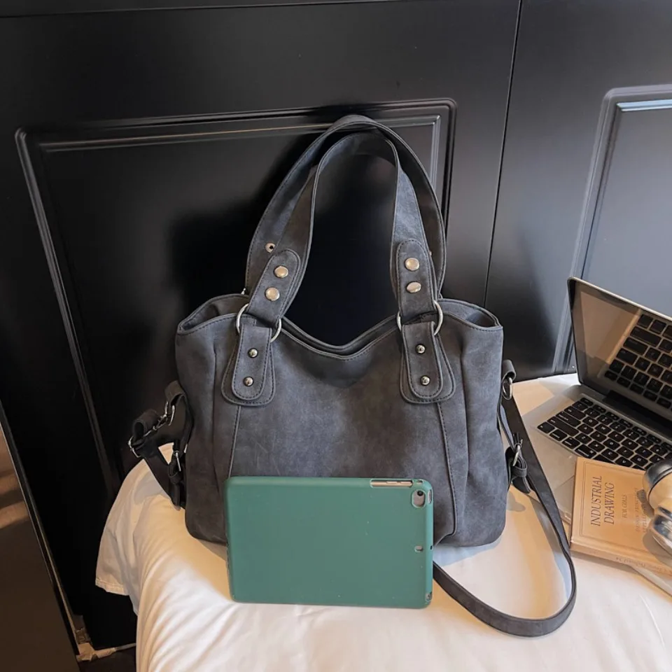 Top Quality Faux Suede Leather Shoulder Hand Bags for Women Luxury Lazy Commuting Handbags Women Bags Deisgner Large Capacity