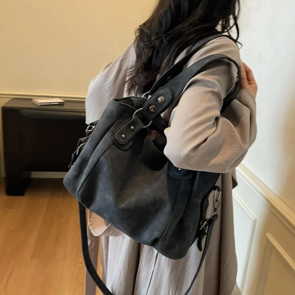 Top Quality Faux Suede Leather Shoulder Hand Bags for Women Luxury Lazy Commuting Handbags Women Bags Deisgner Large Capacity