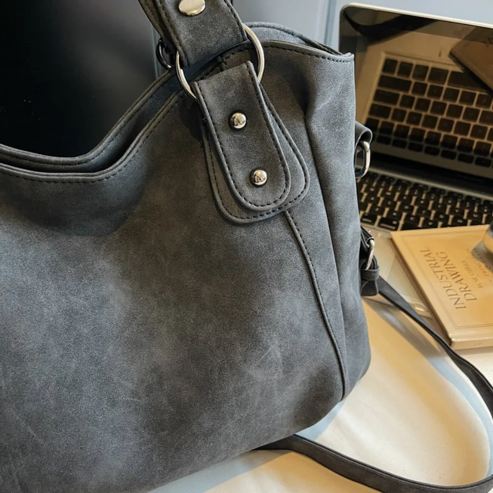 Top Quality Faux Suede Leather Shoulder Hand Bags for Women Luxury Lazy Commuting Handbags Women Bags Deisgner Large Capacity