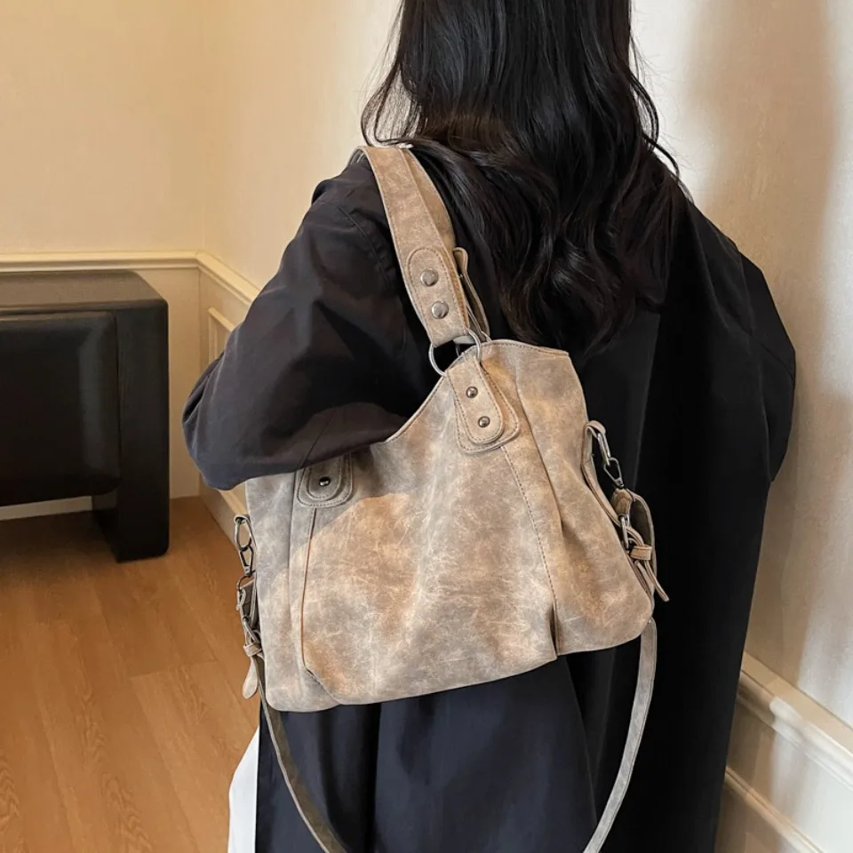 Top Quality Faux Suede Leather Shoulder Hand Bags for Women Luxury Lazy Commuting Handbags Women Bags Deisgner Large Capacity