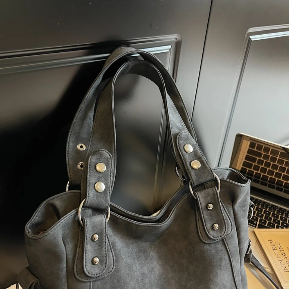 Top Quality Faux Suede Leather Shoulder Hand Bags for Women Luxury Lazy Commuting Handbags Women Bags Deisgner Large Capacity