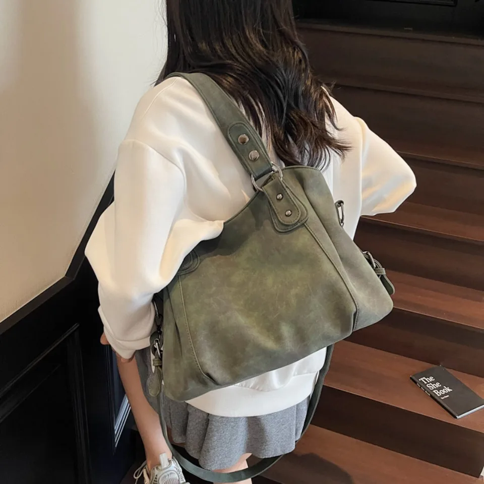Top Quality Faux Suede Leather Shoulder Hand Bags for Women Luxury Lazy Commuting Handbags Women Bags Deisgner Large Capacity
