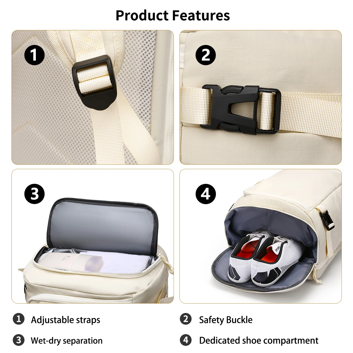 Travel Backpack Large Capacity Travel Compartment Backpack Women's Lightweight Business Trip Men's Multi-Functional Computer Bag