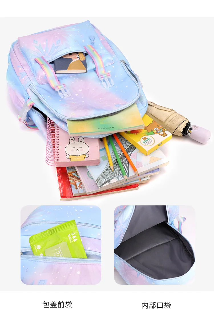 Demon Slayer Nezuko School Bags Anime Cosplay Students Backpack Gradient Bookbag Travel Rucksack Outdoor Mochilas