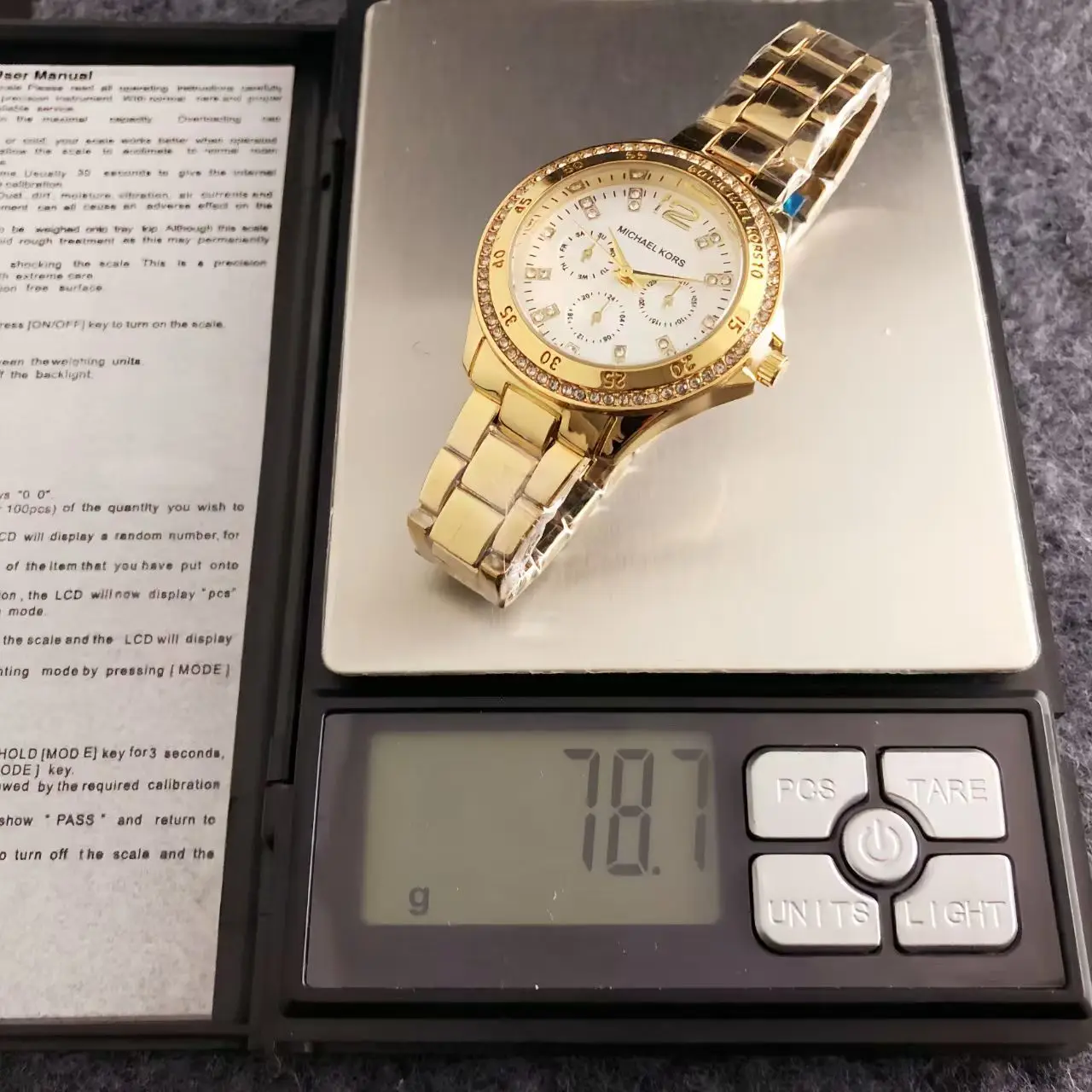Michael Kors Women's Fashion New Light Luxury Commuter Watch Bag MK Three Eyes Casual Girl Exquisite Gift Wallet