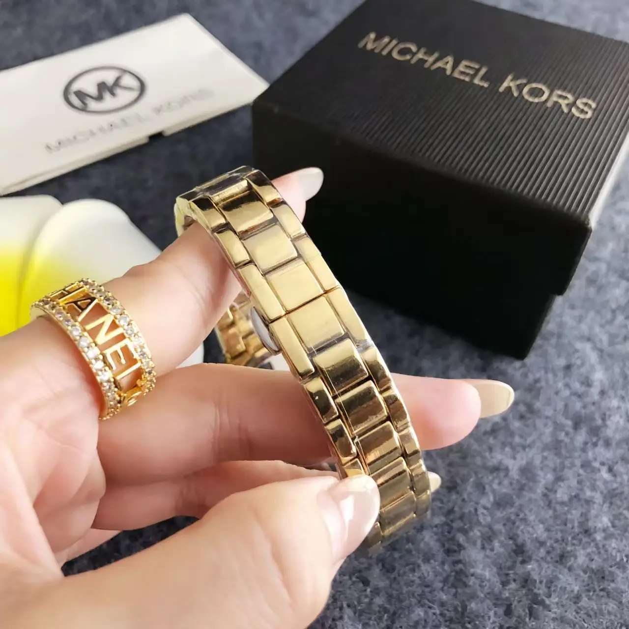 Michael Kors Women's Fashion New Light Luxury Commuter Watch Bag MK Three Eyes Casual Girl Exquisite Gift Wallet