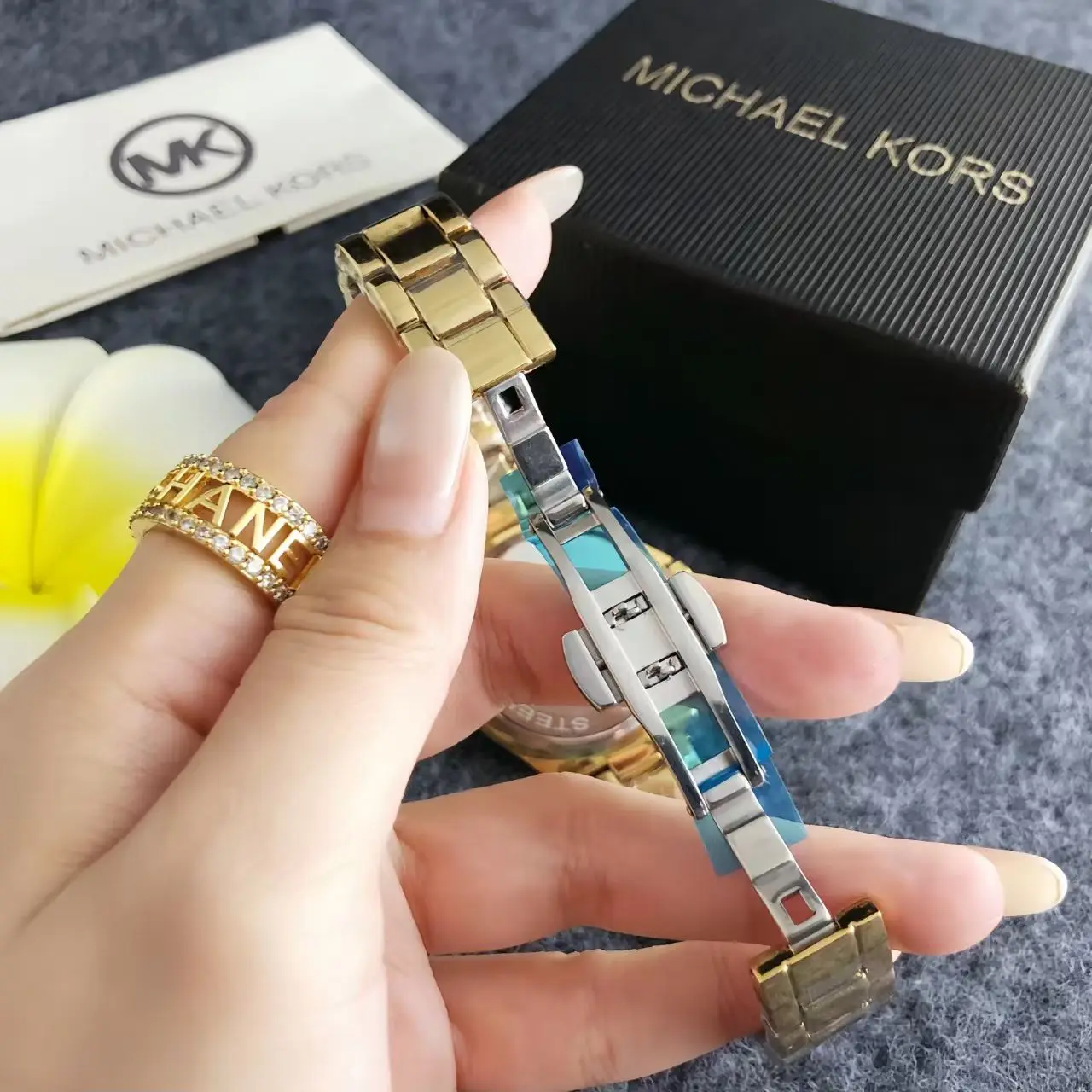 Michael Kors Women's Fashion New Light Luxury Commuter Watch Bag MK Three Eyes Casual Girl Exquisite Gift Wallet
